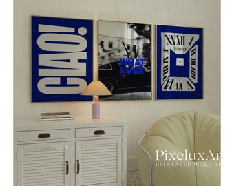 Navy Blue Leopard Wall Art Set, image 3