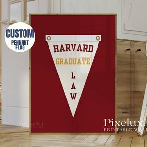 Custom Graduation Pennant Flag | Vintage Custom Pennant Flag, Trend Dorm Room Decor, Printable Senior Gift, Retro Collage Wall Art for Gift