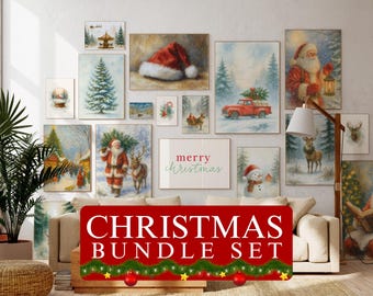 Christmas Wall Art Bundle Set of 17, image 1