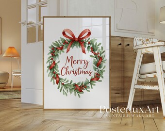 Merry Christmas Wreath Wall Art, image 4