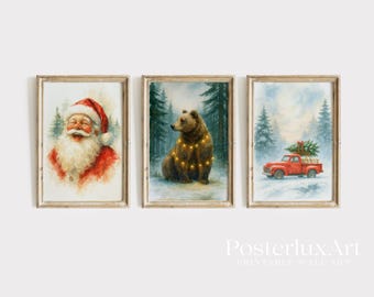 Vintage Christmas Wall Art Set, image 2