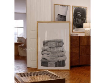 Black And White Denim Art Print, image 2