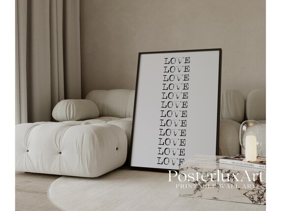 LOVE Typography Wall Art