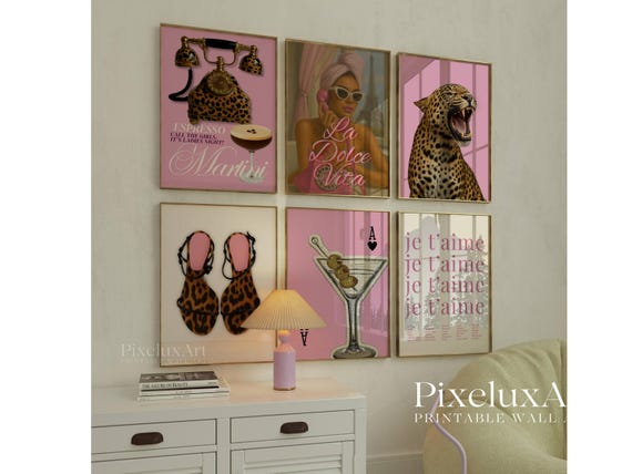 Pink Gallery Wall Art Set