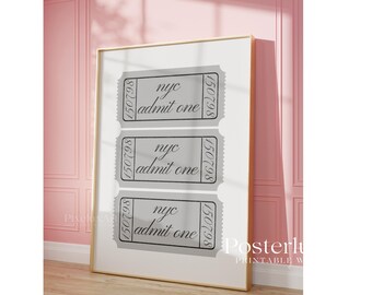 NYC Admit One Ticket Print, image 4