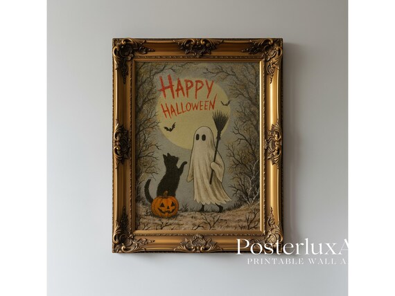 Happy Halloween Ghost Wall Art