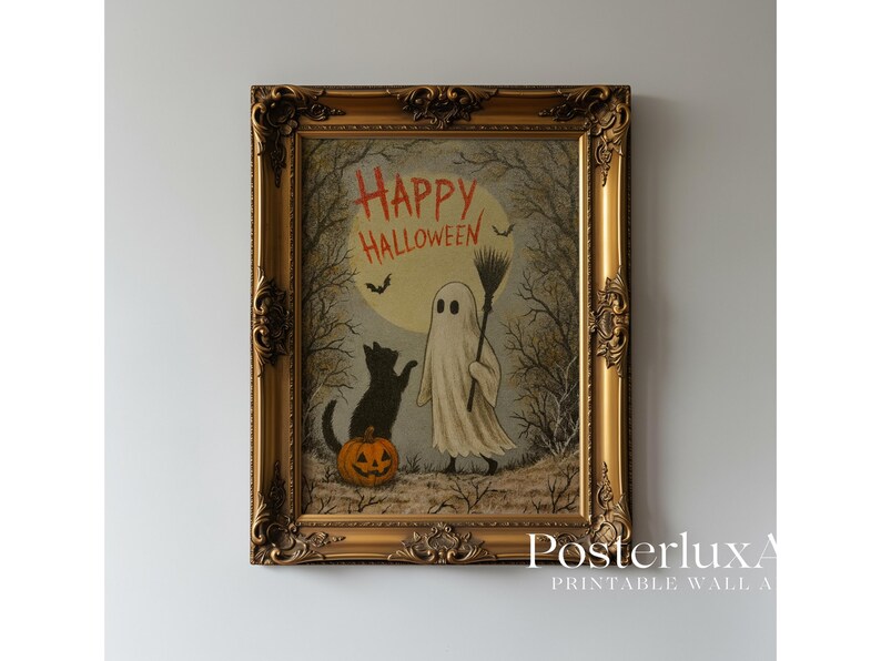 Happy Halloween Ghost Wall Art