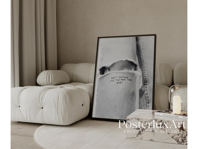 Black & White Denim Art Print