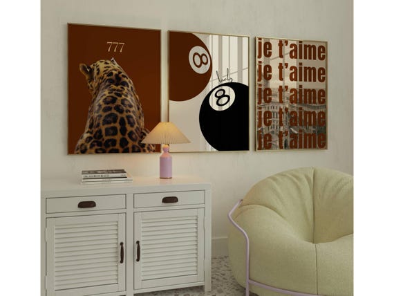 Brown Leopard Wall Art Set