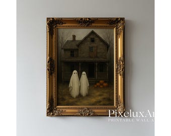 Vintage Ghosts Halloween Wall Art, image 1