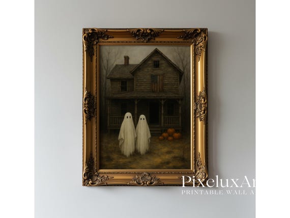Vintage Ghosts Halloween Wall Art