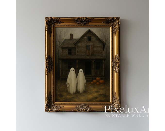 Vintage Ghosts Halloween Wall Art – Spooky Ghosts with…
