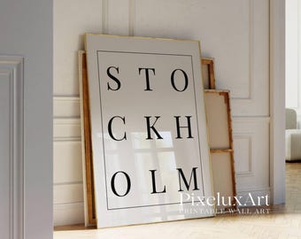 Stockholm Minimalist Typography Poster, image 4