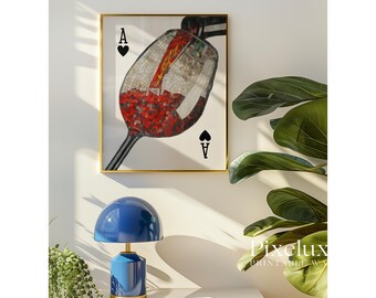 Ace Card Wine Glass Wall Art, image 3