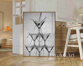 Modern Martini Glass Wall Art, image 3