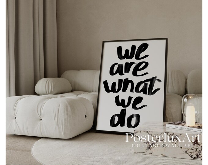 Modern Typography Print, Black & White Stockholm Minimalist…