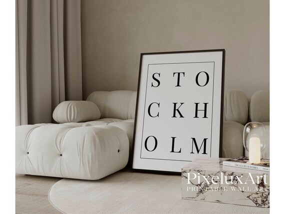 Stockholm Minimalist Typography Poster