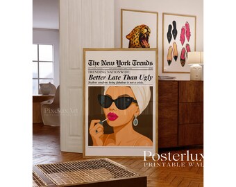 Retro Pink Fashion Leopard Wall Art Set, image 3
