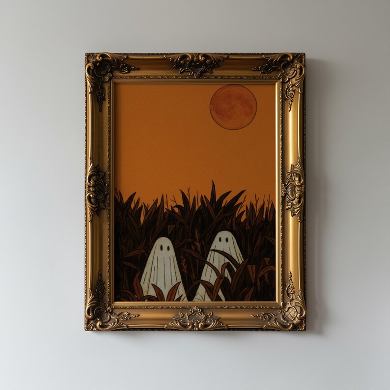 Ghosts in the Field Halloween Wall Art