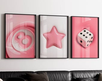 Pink Set of 3 Hypebeast Wall Art, image 6
