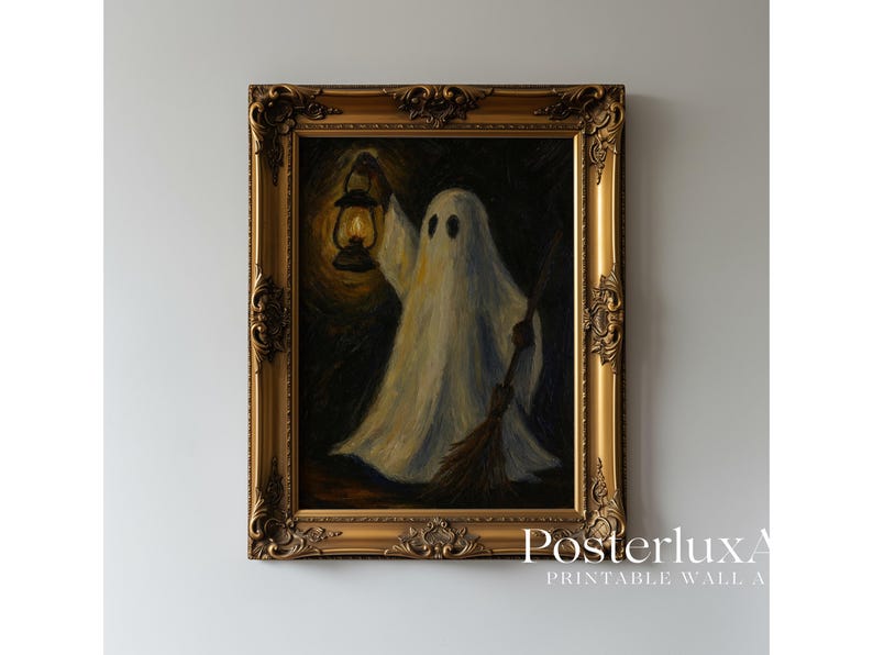 Vintage Ghost Halloween Wall Art