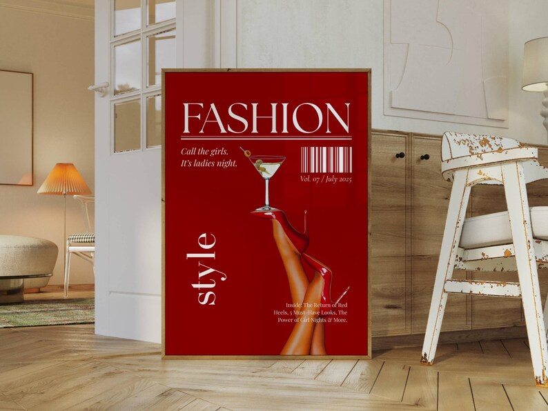 High Heels Martini Wall Art