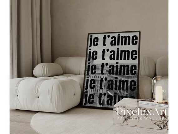 Je T'aime Typography Poster