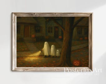 Vintage Halloween Ghost Wall Art Set of 5, image 2