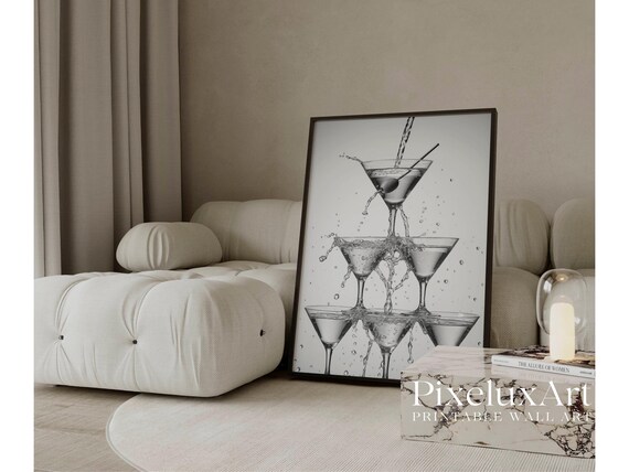 Modern Martini Glass Wall Art