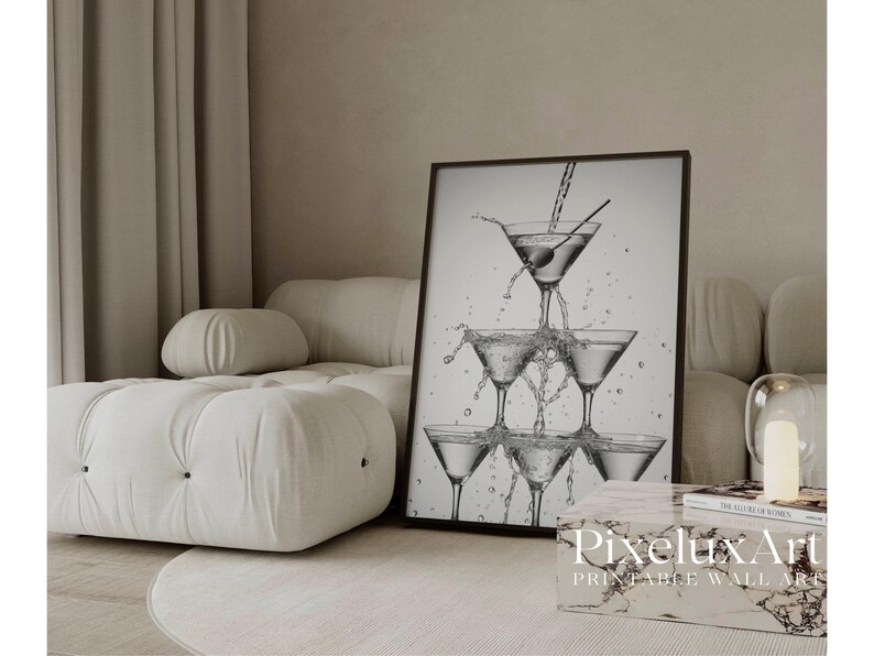 Modern Martini Glass Wall Art