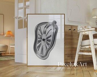 Modern Melting Clock Print, image 3