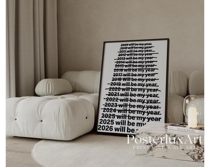 This Will Be My Year Typography Wall Art – Minimal…