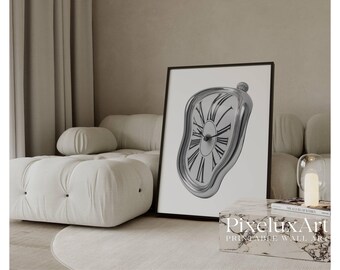 Modern Melting Clock Print, image 1