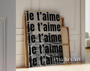 Je T'aime Typography Poster, image 4