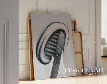Black and White Funny Bathroom Poster, image 4