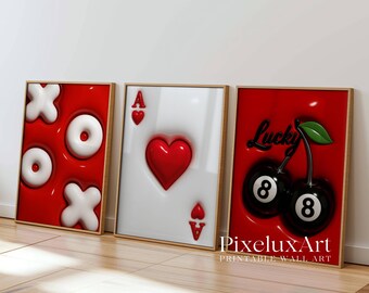 Red Set of 3 Hypebeast Wall Art, image 2