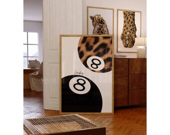 Leopard & Black Lucky 8 Ball Print, image 2