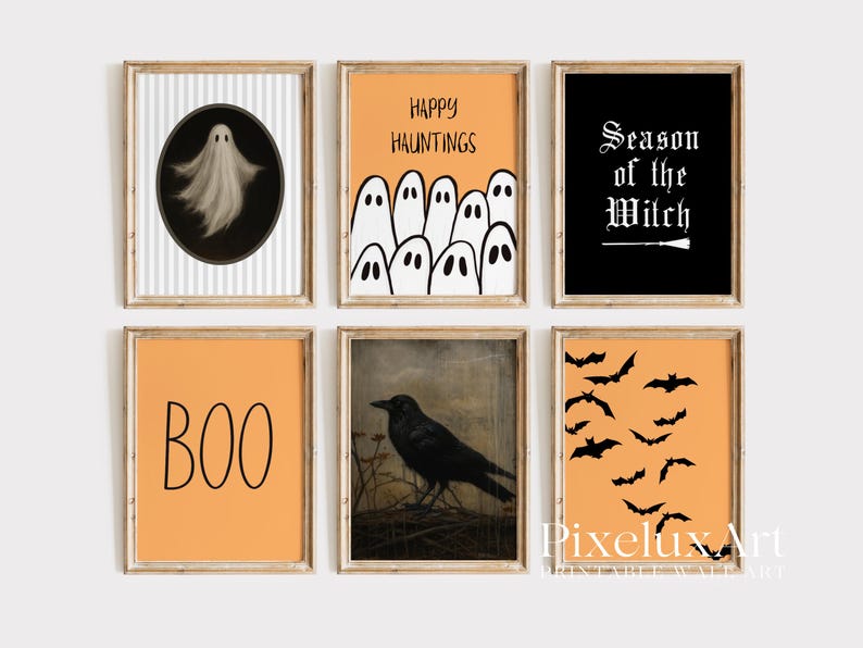 Halloween Wall Art Set of 6