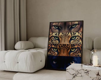 Navy Blue Leopard Wall Art Set, image 6
