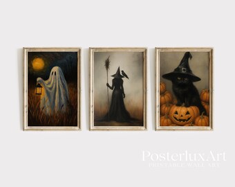 Vintage Halloween Wall Art Set, image 2