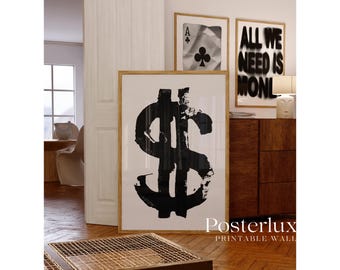 Dollar Poster – Hypebeast Black & White Fashion Wall Art, Stockholm…, image 2