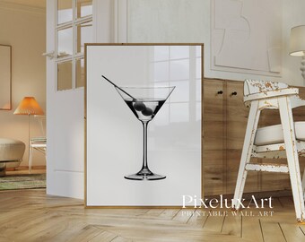 Modern Martini Glass Print, image 3