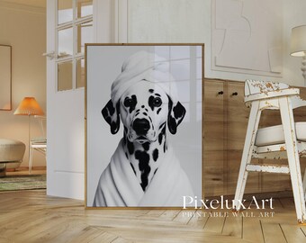Black and White Funny Bathroom Wall Art Set, image 3