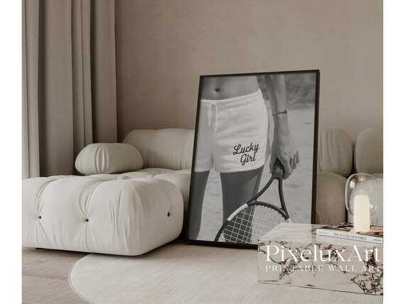 Black & White Old Money Aesthetic Tennis Print