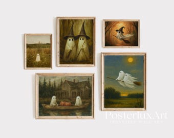 Halloween Ghost Wall Art Set of 5, image 1