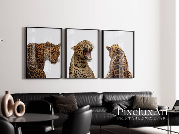 Set of 3 Leopard Wall Art