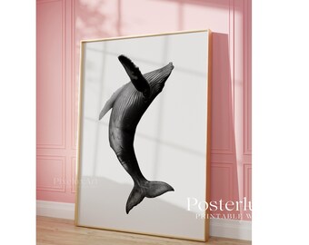 Black Whale Wall Art Print, image 4