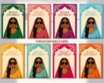 What Jhumka Earring Favor Card Bundle: Mehndi, Shaadi, Sangeet, Dholki, Mayoun, Haldi (Digital Download)