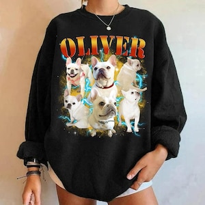 Personalisiertes Vintage Bootleg Haustier-Shirt Haustierfoto + Name Personalisiertes Hundeportrait Personalisiertes T-Shirts Katzen-Shirt 90&#39;s Tee