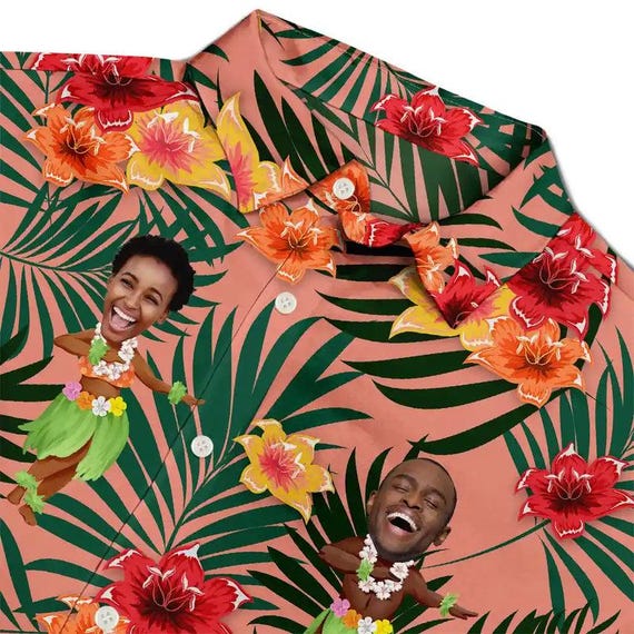 Custom Photo Funny Family Pet Face Personalized Hawaiian Shirt